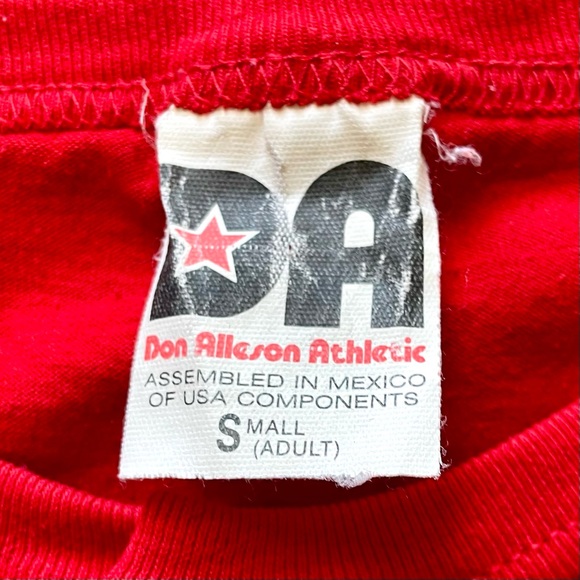 Vintage 1990s Cleveland Indians Chief Wahoo Print Red Amateur Baseball T-Shirt - Picture 3 of 15